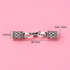Fiasrel S925 Pure Silver Buckle Patterned Bracelet Thai Silver Retro Silver Safety Pattern Necklace Buckle Head with Connecting Buttons