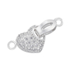 Fiasrel 2pcs Fashion Jewelry Accessories Silver Gold Plated Copper Flower Heart Connector Clasp