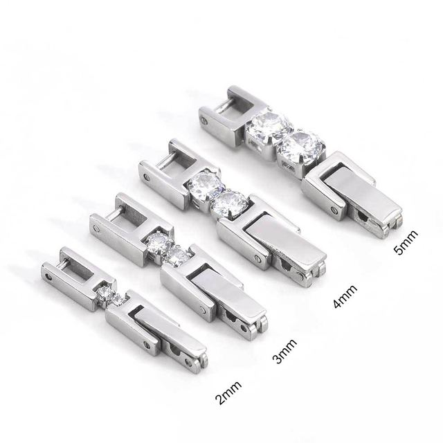 Fiasrel Stainless Steel Extension Buckles DIY Handmade Accessories Zircon Bracelet Jewelry End Closure Buckle Clasp