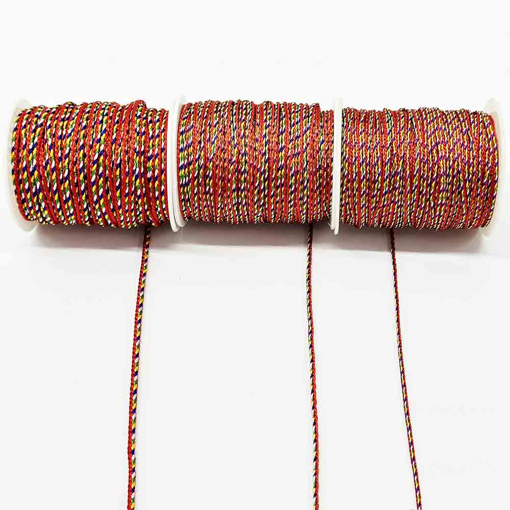 Fiasrel 1.5mm 2mm 2.5mm DIY Five-color Thread String for Bracelet Necklace Making
