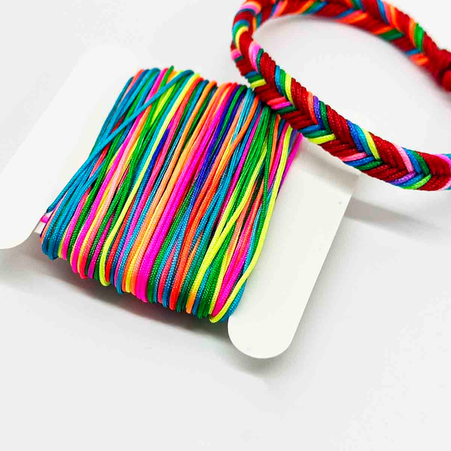 Fiasrel 0.6/0.8/2/2.5mm Nylon Rainbow Beading String for DIY Handmade Crafts