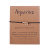 Fiasrel Alloy Horoscope Bracelet 12 Zodiac Jewelry Make A Wish Knotted Bracelet with Card