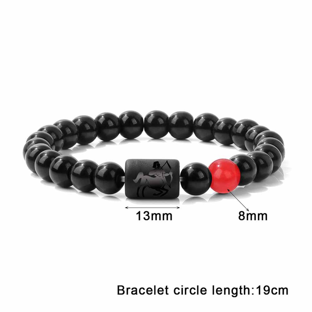 Fiasrel 12 Zodiac Couple Healing Real Precious Gemstone Stone Bracelet Crystals Fashion Jewelry Beaded Bracelet