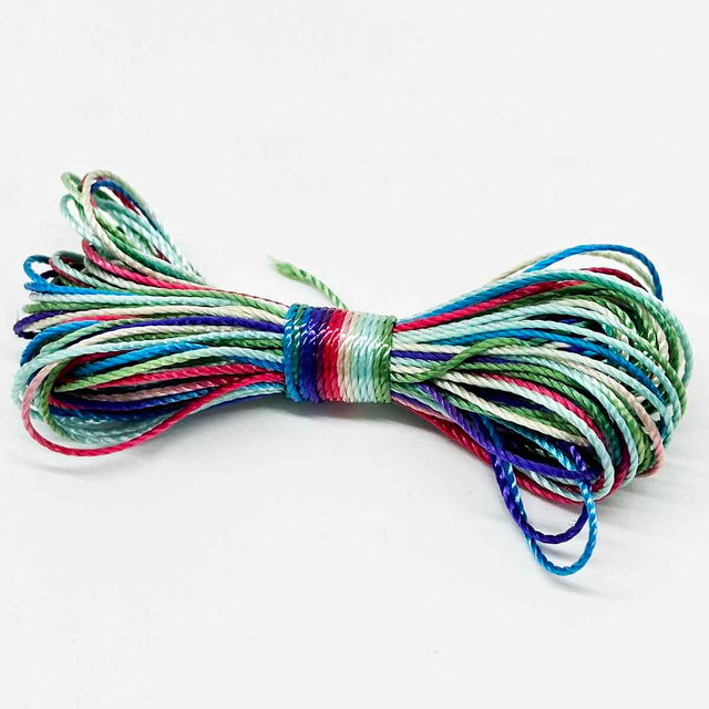 Fiasrel 10yards/lot 18 Strands 100% Polyester Thread Multicolor Rainbow Sewing Thread