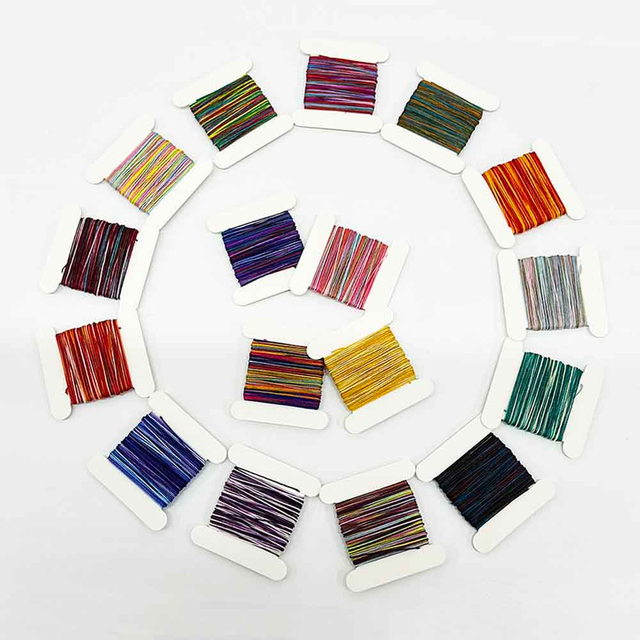 Fiasrel 19pcs/set 9 Strands Gradient Colorful Wax Cord Kit