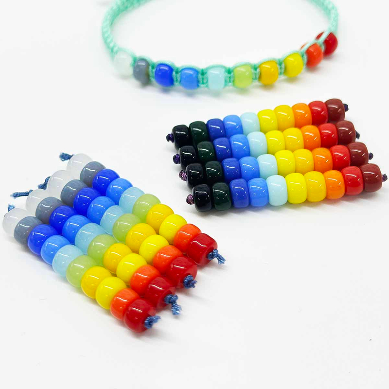 Fiasrel 10pcs/bundle Gradient Rainbow Beads