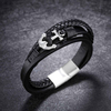 Fiasrel Leather Braided Men's Bracelet Titanium Steel Anchor Bracelet Ethnic Style Jewelry Bracelet