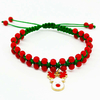 Fiasrel 2pcs/set Christmas Bracelet Set Handmade Santa Claus Deer Charms Beaded Stretch Xmas Bracelets