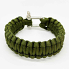 Fiasrel Camping Hiking Outdoor Adjustable Survival Handmade Paracord Stainless Steel Shackle Bracelet