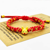 Fiasrel Adjustable Red String Braided Friendship Bracelet Gifts Cute Christmas Deer Charm Lucky Bracelets