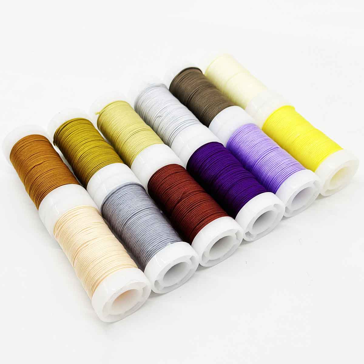 Fiasrel No.72 0.8mm 12rolls/set Deep Color Series Handmade DIY Bracelets Jewelry Jade Thread