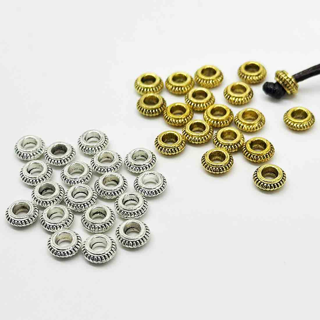 Fiasrel 10pcs Zinc Alloy Spacer Beads for Jewelry Making