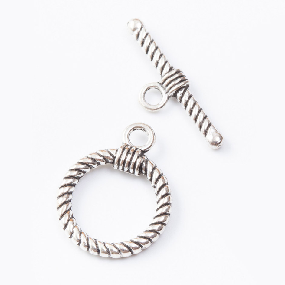 Fiasrel 10pcs Decorative Fashion Round Alloy OT Toggel Clasps for Jewelry Making