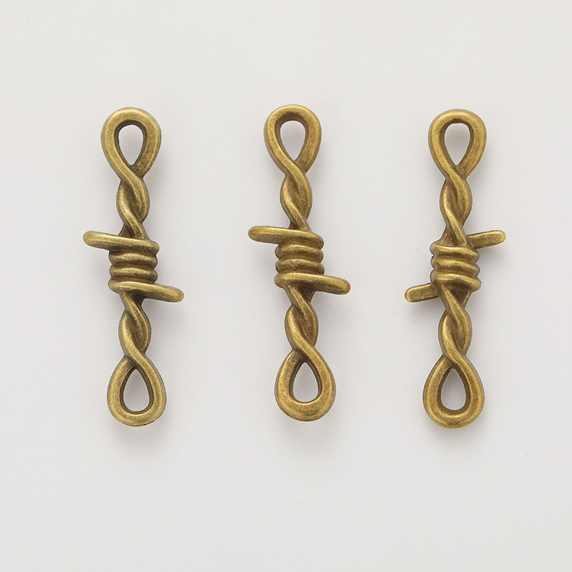 Fiasrel 10pcs Tiny Twisted Thorns Connectors Charms DIY Necklaces Bracelet Making Jewelry Accessory