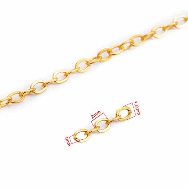 Fiasrel 2 Meters/lot O Oval Link Chains Necklace DIY Jewelry Making Findings Accessories