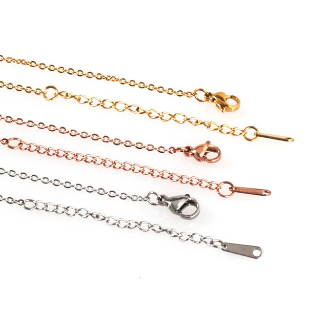 Fiasrel 10pcs Stainless Steel Chain Necklace O Linked Chains for Jewelry Making