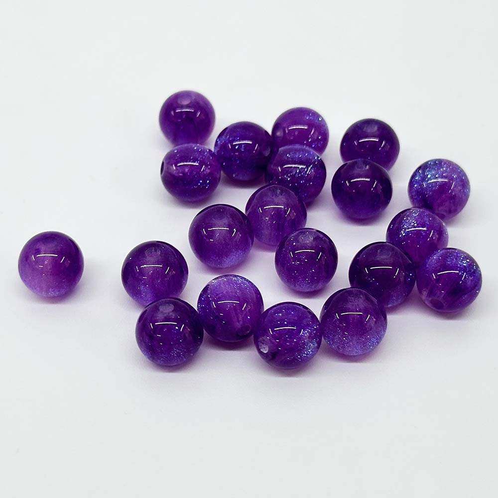 Fiasrel 10pcs DIY 8-20mm Colorful Acrylic Starry Sky Shining Beads for Jewelry Making