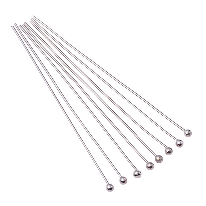Fiasrel 100pcs Rose Gold Plated Double Eyes Pin Earring Posts Ball Head Needles for DIY Jewelry Making