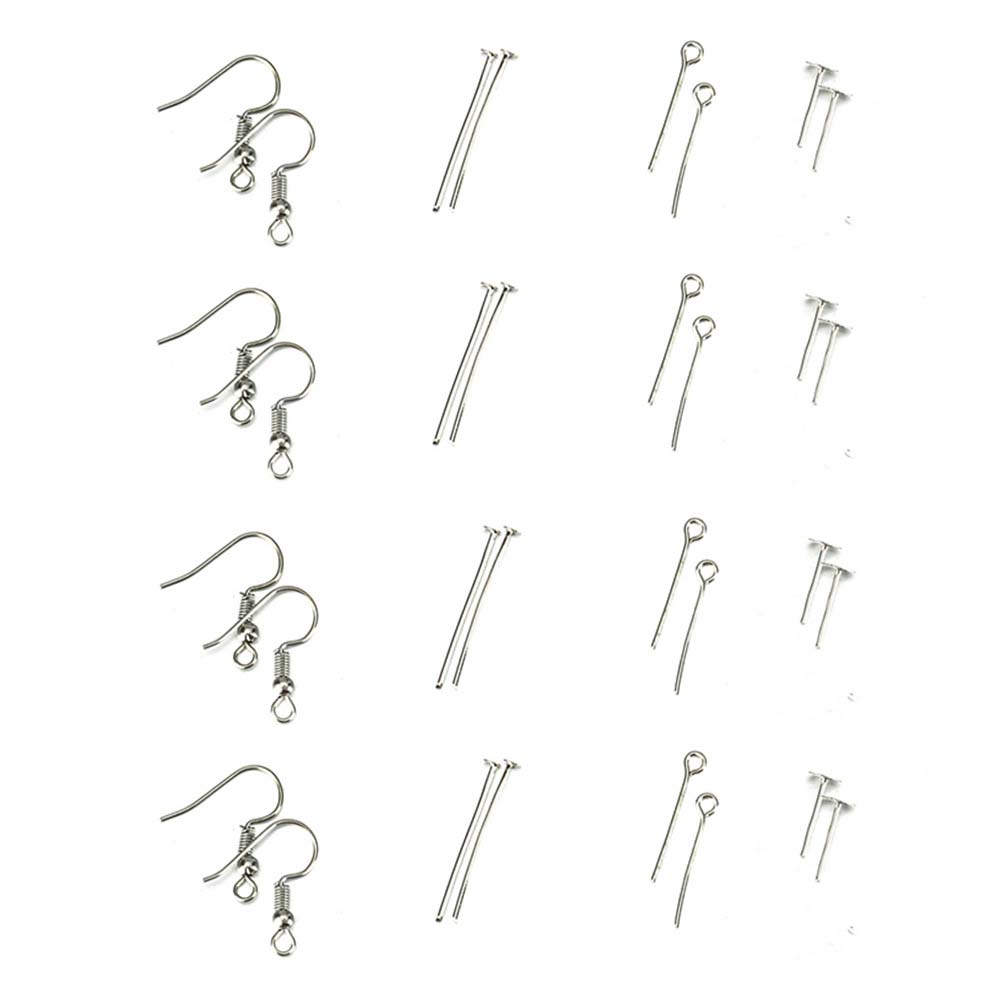 Fiasrel Hardware Accessories Set Single Loop Earring Hook Lobster Clasp Kit for Bracelet Necklace Jewelry Making Hand Tools