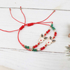 Fiasrel Christmas Bracelet Braided Adjustable Bracelet Snowman Christmas Tree Old Man Antlers Gift Pendant Bracelets