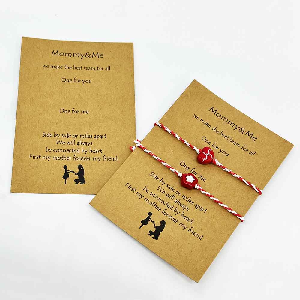 Fiasrel 20/50/100pcs Mother Daughter Bracelet Cards