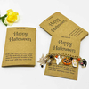 Fiasrel 20/50/100pcs Kraft Paper Card Handmade Happy Halloween Bracelet Jewelry Cards