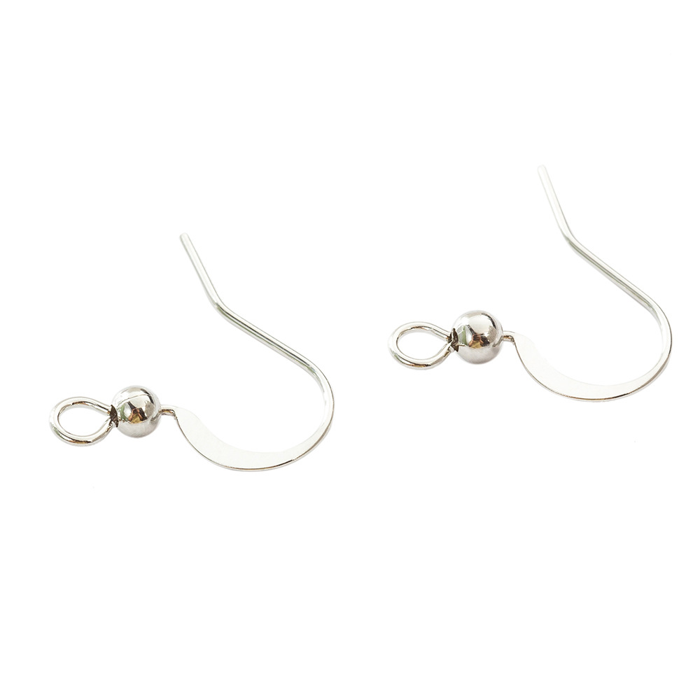 Fiasrel 10/20/50pairs Copper Plated with Sterling Silver Fish Hook Findings Earwire with Ball Hook Earrings for Jewelry Making Accessories