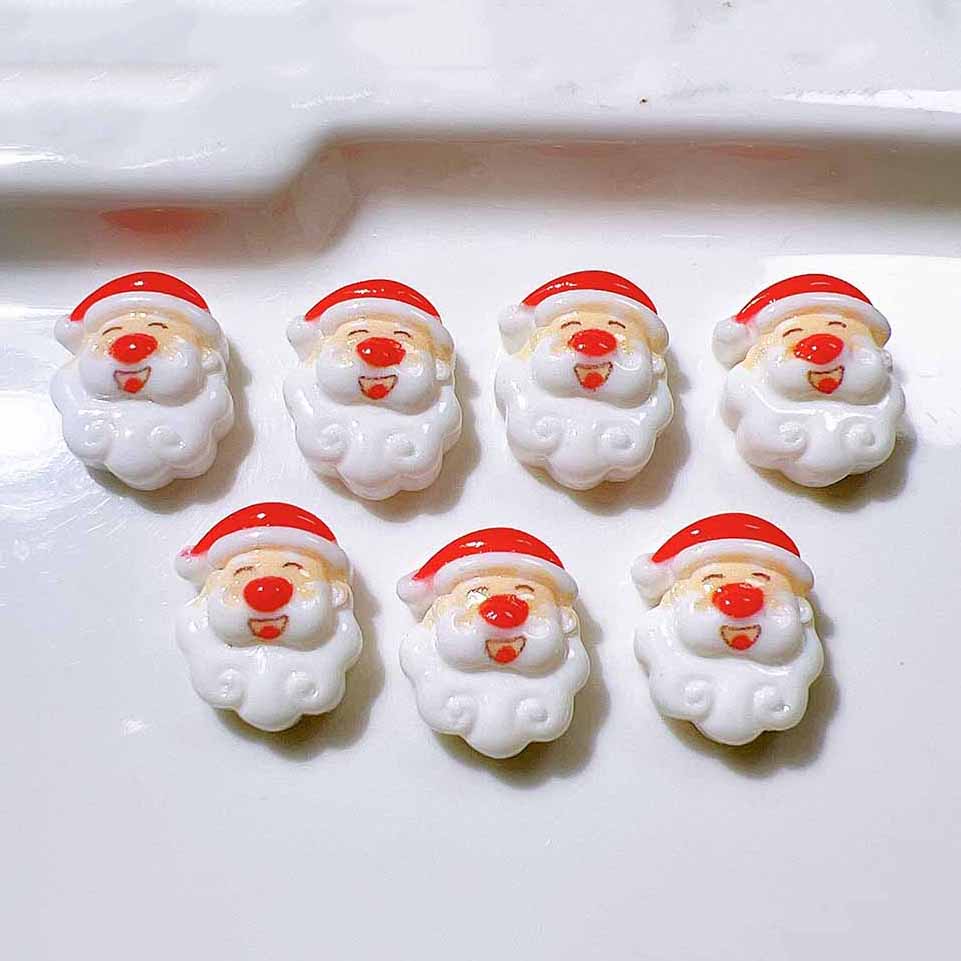 Fiasrel 10pcs DIY Handmade Material Shoe Flower Hat Cream-Glue Stationery Patch Resin Accessories Resin Christmas Charms