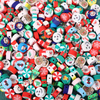 Fiasrel 50pcs Christmas Clay Beads Scattered Beads Santa Claus Snowman Christmas Tree Elk Soft Clay Sliced Beads