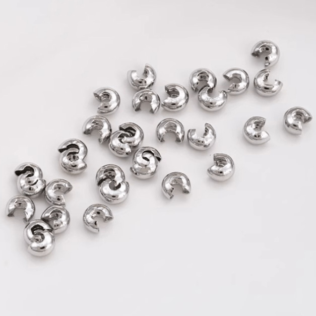 Fiasrel 20/50pcs Brass Clasp Connector Curved Moon Positioning Spacer Crimp Buckle Bracelet Accessories for Jewelry Making