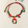 Fiasrel Christmas Bracelets Adjustable Ceramics Beads Santa Deer Charm Bracelets