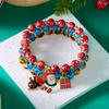 Fiasrel 3pcs Xmas Party Jewelry Bracelet Gifts Stackable Colorful Beaded Stretch Christmas Bracelets Kit