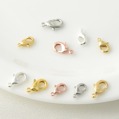 Fiasrel 20pcs DIY Jewelry Findings Components Gold Plated Metal Necklace Bracelet Lobster Clasp for Jewelry Making