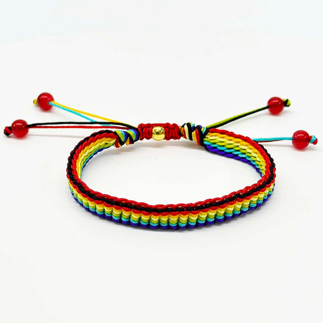 Fiasrel Rainbow Bracelet Handmade Colorful Rope Cord Woven Adjustable Friendship Bracelet