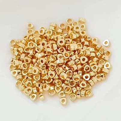 Fiasrel 50pcs Gold-filled Loose Beads Accessories DIY Handmade Triangle Bracelet Beaded Spacer for Jewelry Making