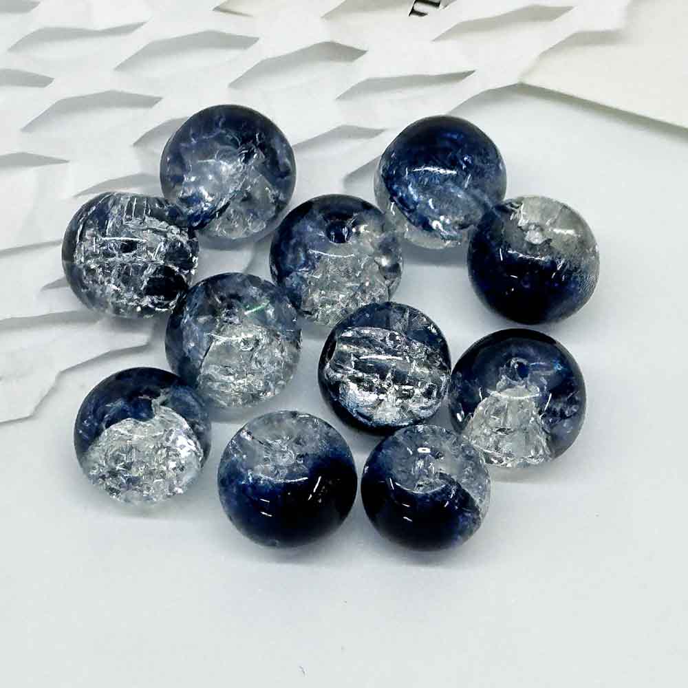 Fiasrel 10mm 20pcs Handmade DIY Bracelet Beads Jewelry Making Crackle Glass Beads