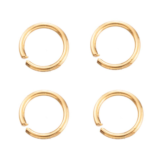Fiasrel 100pcs 18k Gold Stainless Steel Jump Rings Multi Sizes Open Round Jump Rings