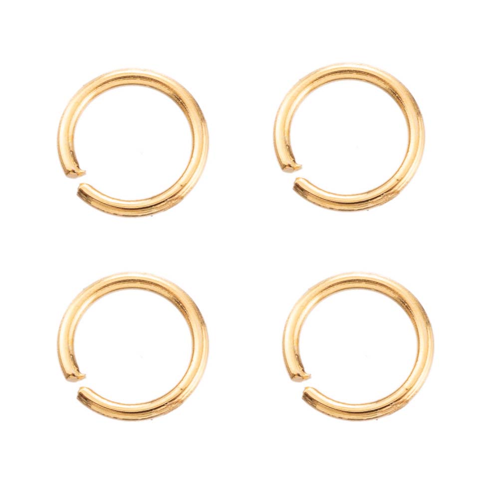 Fiasrel 100pcs 18k Gold Stainless Steel Jump Rings Multi Sizes Open Round Jump Rings