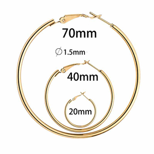 Fiasrel 5/20Pairs Stainless Steel Hypoallergenic Cartilage Loop Earring Large Hoop Earring