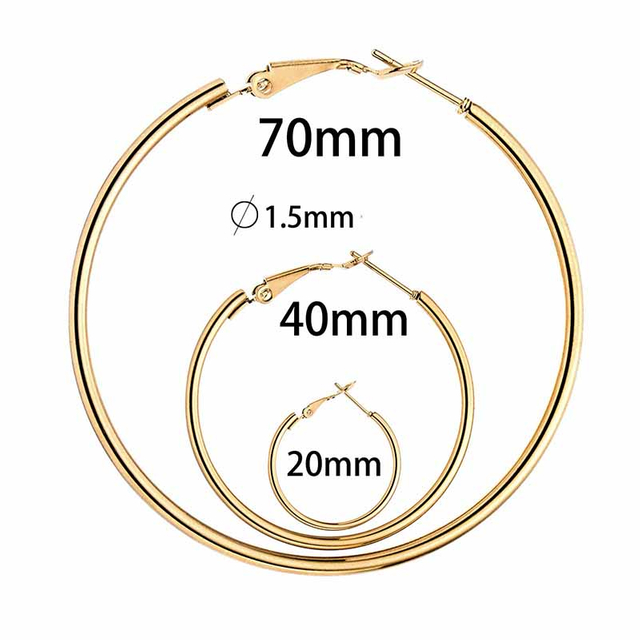 Fiasrel 5/20Pairs Stainless Steel Hypoallergenic Cartilage Loop Earring Large Hoop Earring