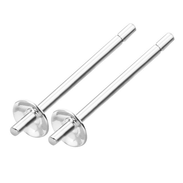 Fiasrel 10Pairs Earring Mountings Brass Earring Pin with Cap for Earring Jewelry Findings