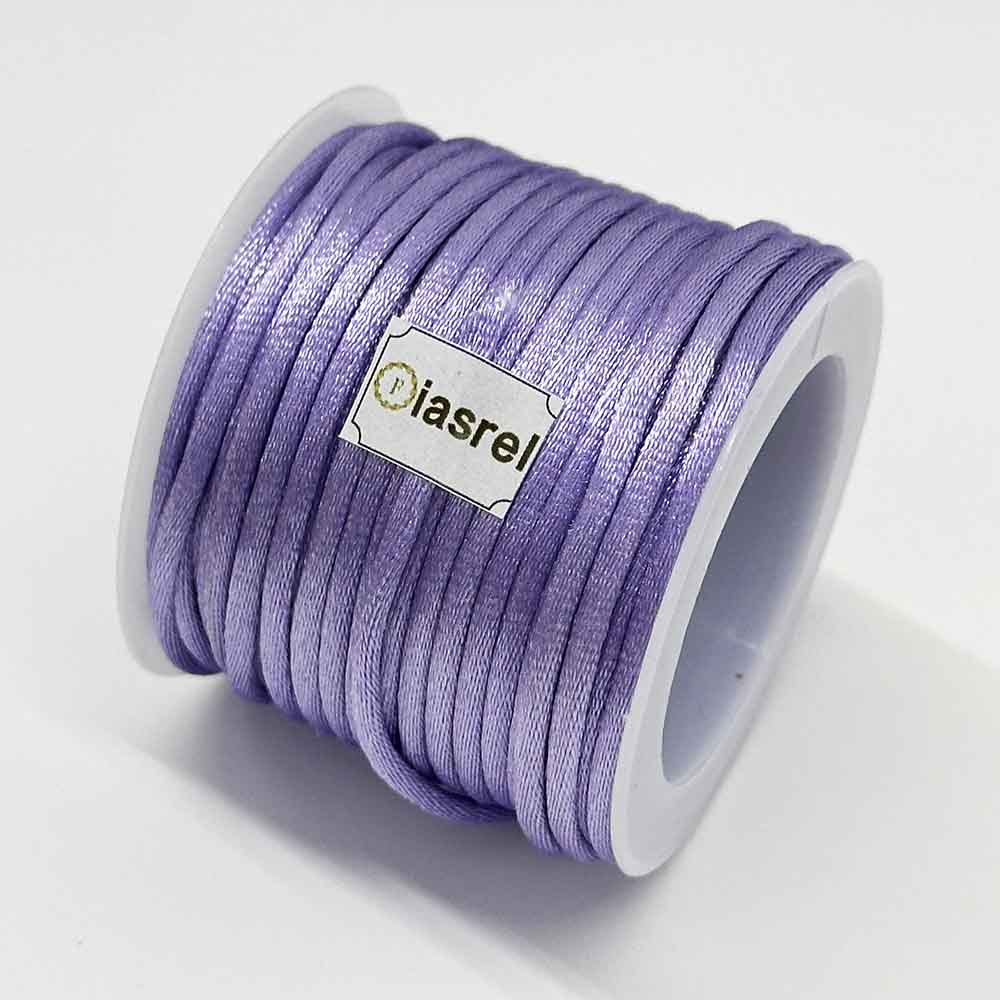 Fiasrel 40pcs 2.5mm Colorful Silky Macrame Braided Satin Cord Handmade DIY Woven Rope Nylon Chinese Knotting Craft Beading Cord for DIY Jewelry Making Bracelet Necklace