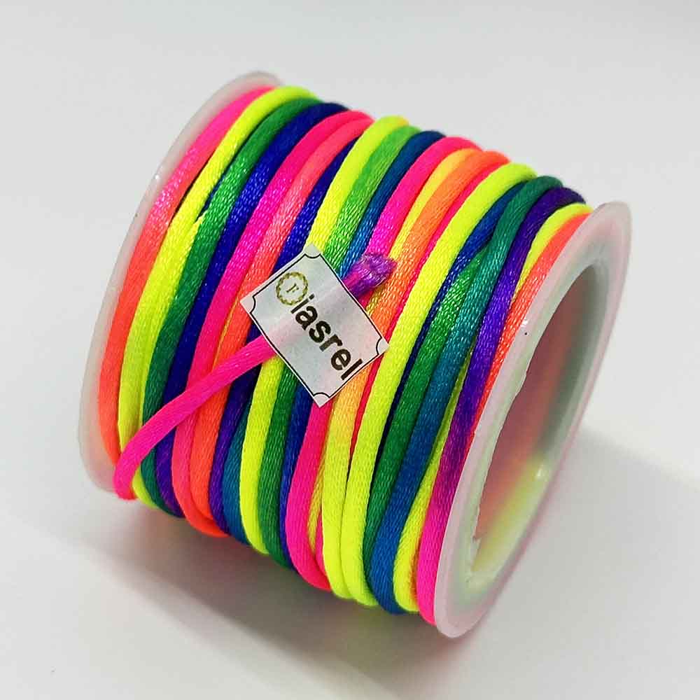 Fiasrel 10 Meters/Roll 2.5MM Nylon Chinese Knotting Silky Macrame Braided Satin Cord for DIY Handmade Bracelet Necklace Handwoven Jewelry Making Craft Supplies