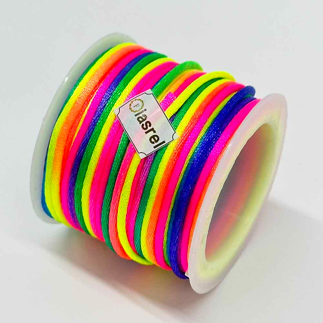 Fiasrel 1pcs 2mm Nylon Line Cord Colorful Macrame Bracelet Braided Rope Chinese Knotting Silk Macrame Cord for Jewelry Making DIY Supplies 
