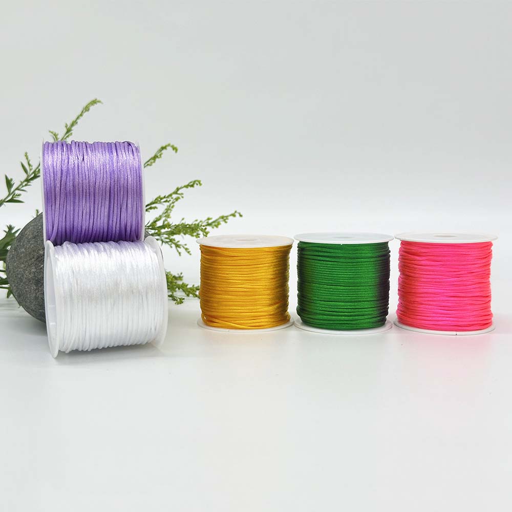 Fiasrel 1.5mm 5rolls Macaron Series Color Chinese Knotting Silk Macrame Cord for Jewelry Making Bracelet Necklace DIY Supplies