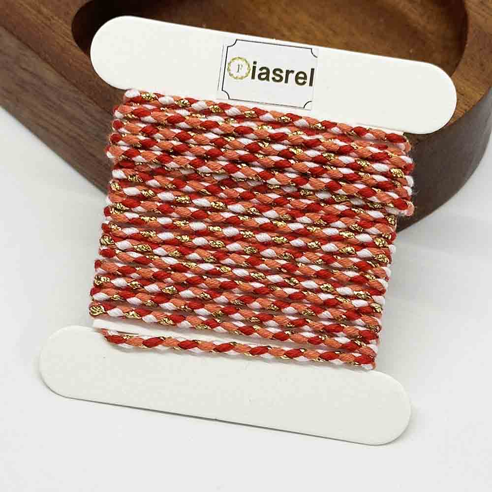 Fiasrel 1pcs 2mm 2Yards Multicolor 4-Ply Polycotton Cord Polyester Braided Rope Cord Twisted Macrame String for DIY Crafts Home Textile Wedding Decorative Supplies