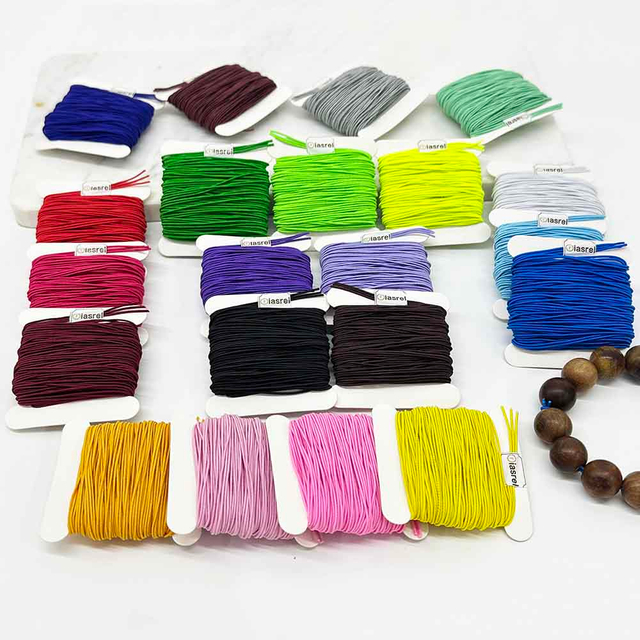 Fiasrel 1Set 21rolls Mixed Color 1mm Elastic Core String Elastic Beading Thread for Stretch Bracelet Necklaces, Jewelry Making