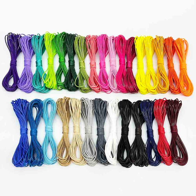 Fiasrel 1pc 5yards Waxed Cord Rope Polyester Thread String for DIY Jewelry Bracelet Necklace Making Craft Supplies 0.5/0.8/1.0/1.5/2mm