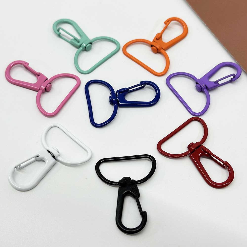 Fiasrel 10pcs Multicolor Alloy Spray Painted Spring Buckles for DIY Keyring Handmade Crafts Making
