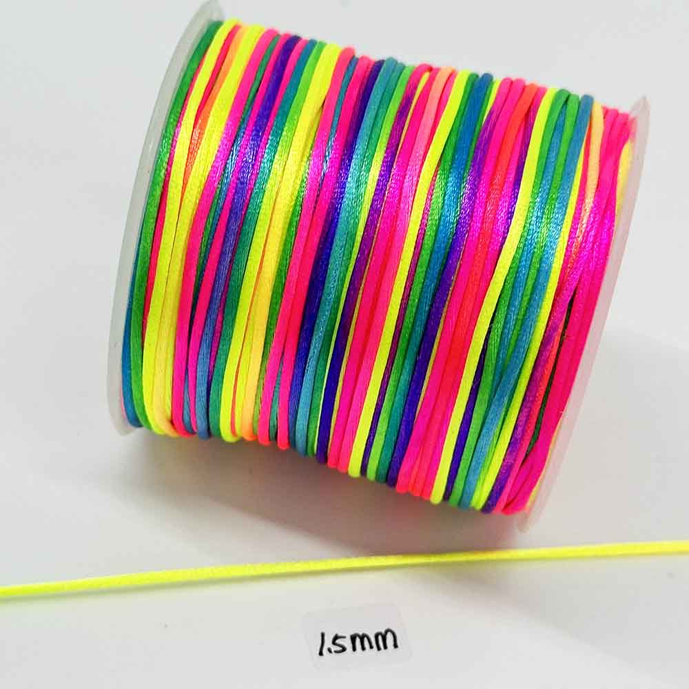 Fiasrel 0.8/1.0/1.5/2.0mm Rainbow Nylon Cord Thread Bracelet Braided String Chinese Knot Macrame Cord for Beading, Bracelets & Necklaces Jewelry Crafting